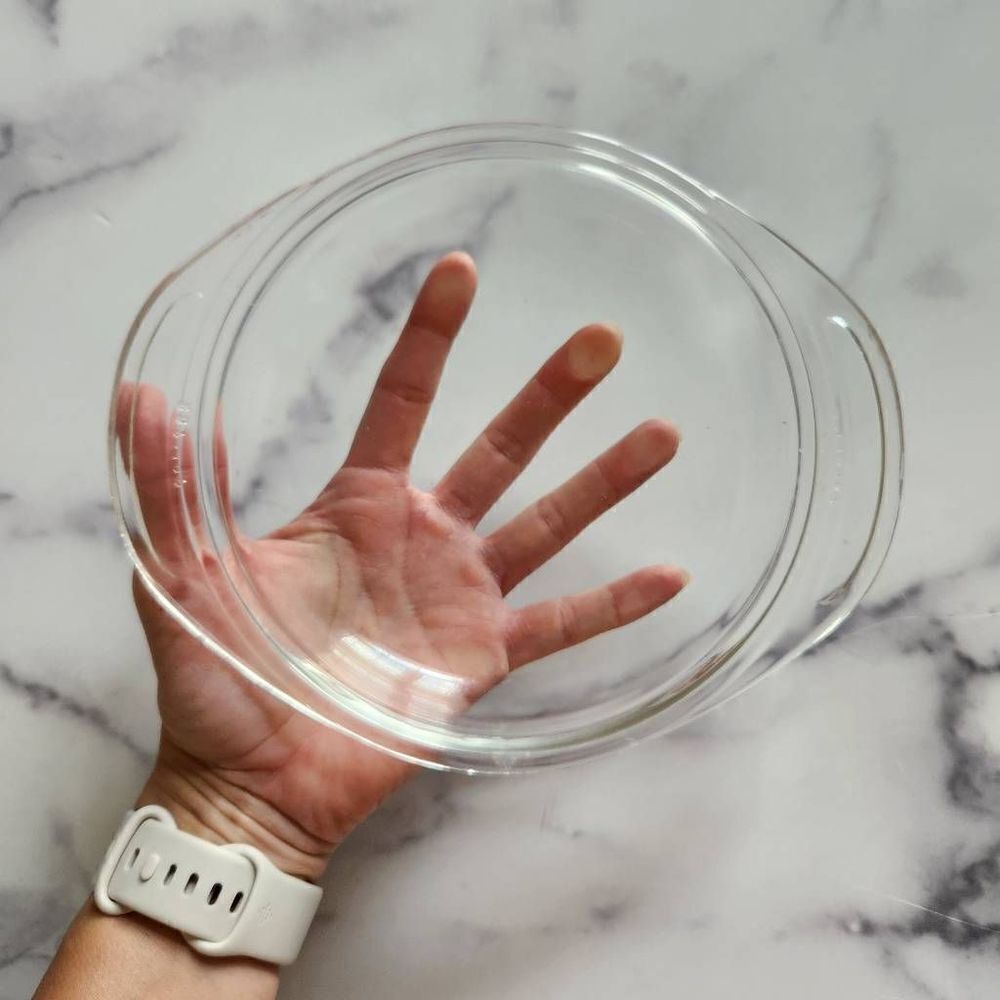 PYREX borosilicate microwave oven safe mini roud clear glass dish